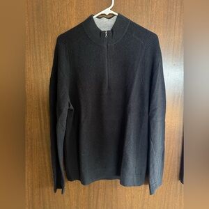 RHONE Men's Black Zip-Up Sweater